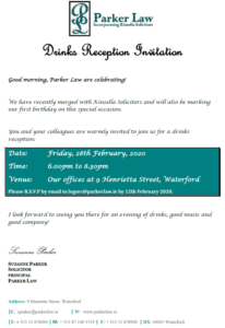 Parker Law Drinks Reception