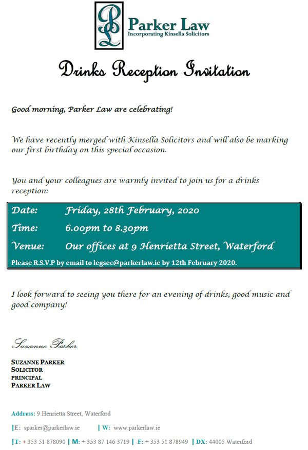 Parker Law Drinks Reception