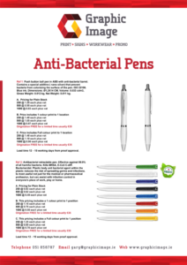 Graphic Image Anti Bacterial Pens