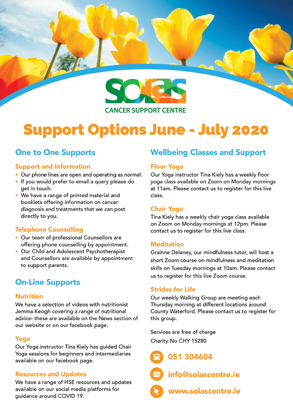 Solas Services June July 2020