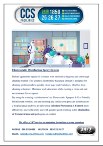 CCS Facilities Electrostatic Disinfection Spray System