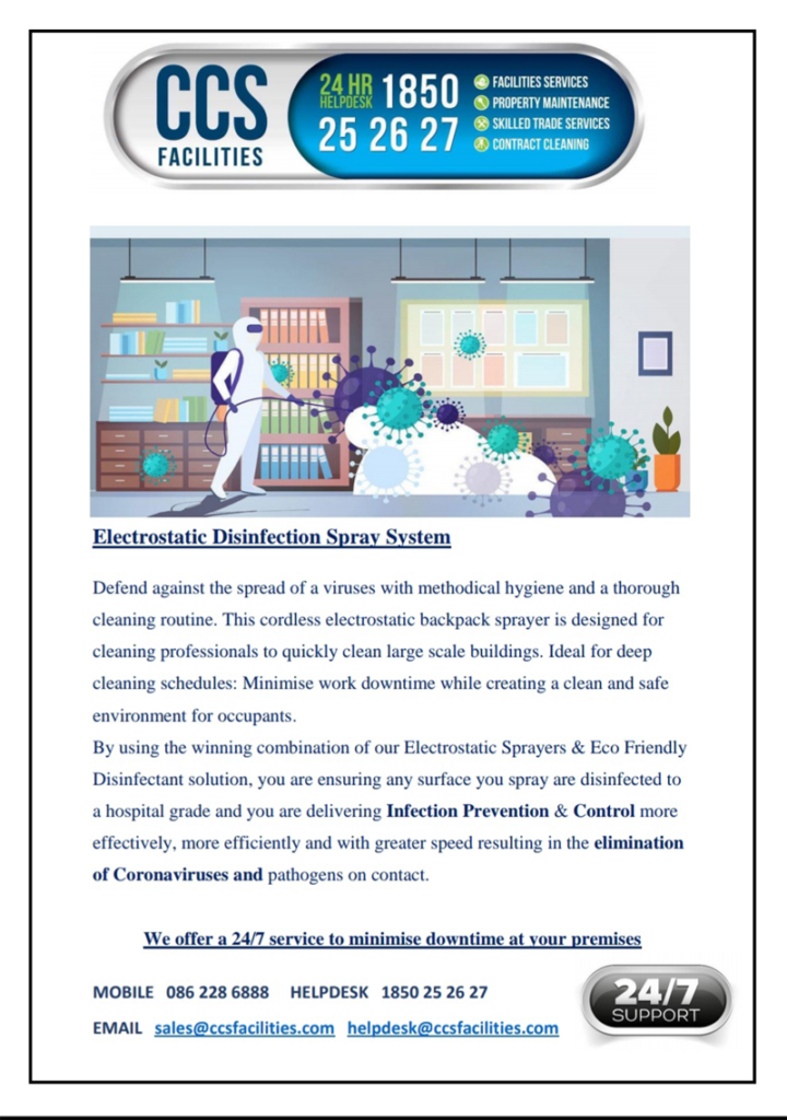 CCS Facilities Electrostatic Disinfection Spray System