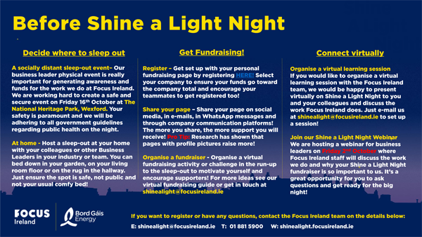 Focus Ireland Shine Light Night 2020 2