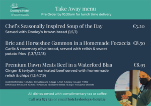 Dooleys Hotel Lunchtime Delivery