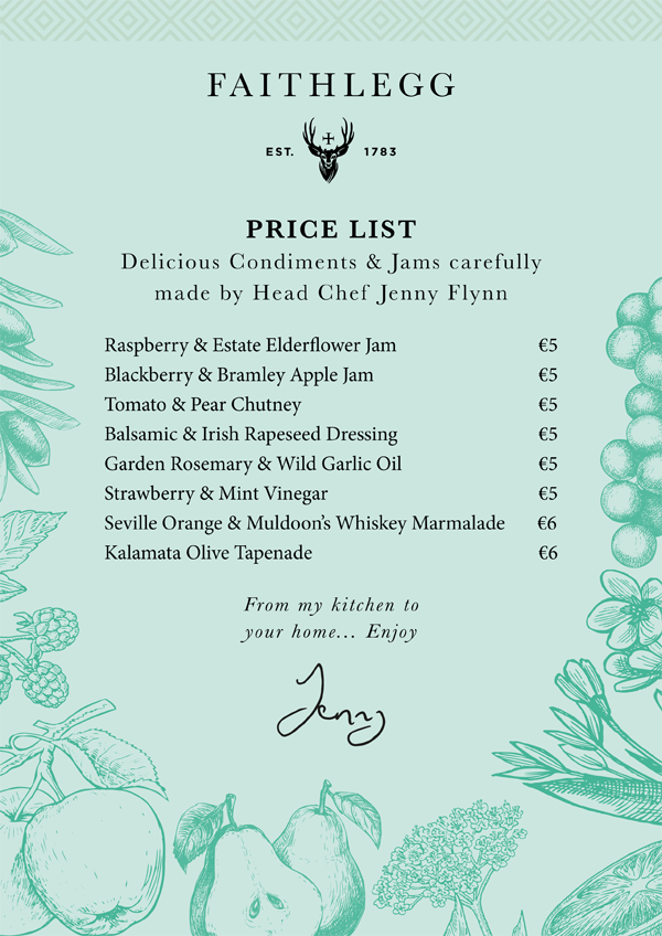 Faithlegg JENNYS PRODUCE PRICE LIST